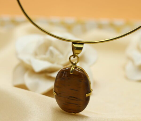 Tiger Eye GC Brass Pendant Choker