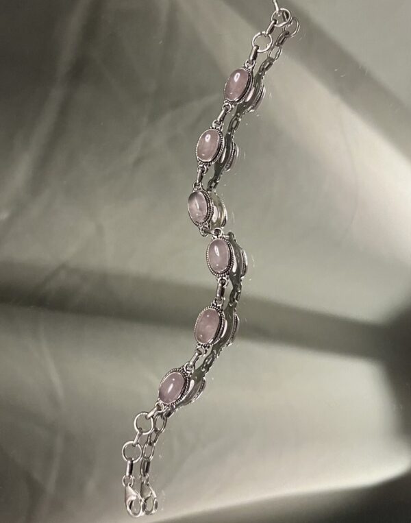 GC Rose Quartz Silver Bracelet - Image 2